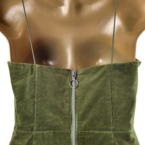 Urban Outfitters Size 0 Olive Green Corduroy Mini Dress Sleeveless Party Casual - Picture 10 of 15